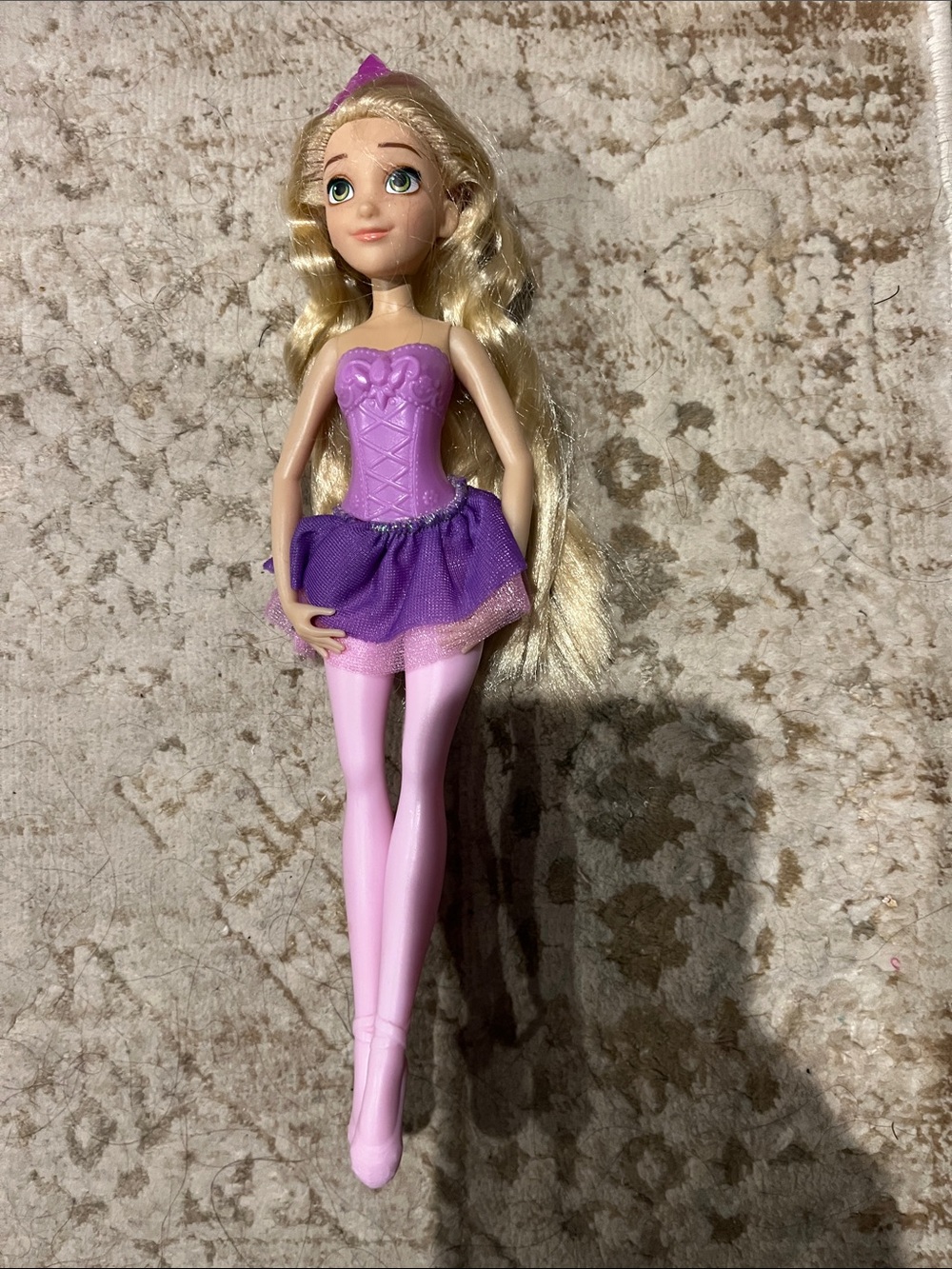 Disney Rapunzel Blonde Princess Doll in Pink and Purple Ballet Outfit